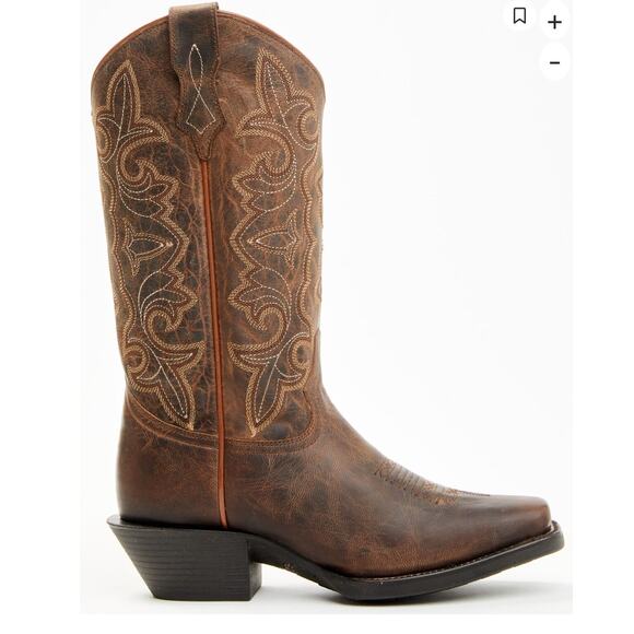 Shyanne Women's Jesse Performance Western Boots Brown Leather 8 NWT Square Toe - Picture 14 of 16